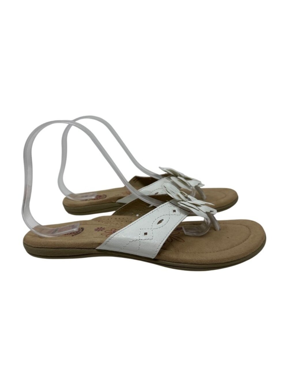 Earth Spirit Flower Thong Cushioned Footbed & Decorative Cutouts Sandals Size 9